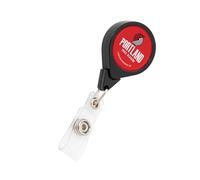 Desert Cactus Portland Trail Blazers Retractable Badge Holder NBA ID Reel with Ticket Clip for Lanyard, Work, School & Office Access (Design C)