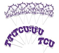 Desert Cactus Texas Christian University Cupcake Topper and Cake Toppers Set - TCU Horned Frogs 25 Pcs Party Supplies, Decorations and Favors