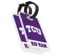 Desert Cactus Texas Christian University Luggage Tag - Official TCU Horned Frogs 2 Pack Travel ID Label for Suitcases, Bags, and Carry-Ons (2-Pack Acrylic Luggage Tag B)