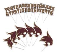 Desert Cactus Texas State University Cupcake Topper and Cake Toppers Set - TXST Bobcats 25 Pcs Party Supplies, Decorations and Favors