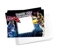 Desert Cactus Transformers Thank You Cards Happy Birthday Cards 10 Count With Envelopes Boys Girls Kids Party (Style D)