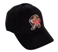 Desert Cactus University of Maryland Baseball Hat Terrapins UMD Terps Brimmed Embroirderd Hats Cap Adjustable Cloth Strap Adult (Style E1) Black, Black, One size