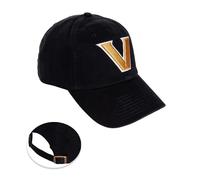 Desert Cactus Vanderbilt University Baseball Hat Commodores VU Brimmed Embroirderd Hats Cap Adjustable Cloth Strap Adult (Style A1) Black, Black, One size