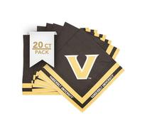 Desert Cactus Vanderbilt University Disposable Napkins Commodores VU 20 Count 2 Ply 13 inch Dinner Square for Tailgates, Graduation, Party and Game Day Tableware Decoration (Design A)