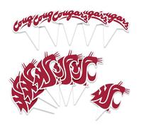 Desert Cactus Washington State University Cupcake Topper and Cake Toppers Set - WSU Cougars 25 Pcs Party Supplies, Decorations and Favors