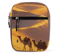 Desert Camel Bells at Dusk Crossbody Bag Unisex,Sling Bag with Adjustable Strap And Zip,Shoulder Bags for Work Travel