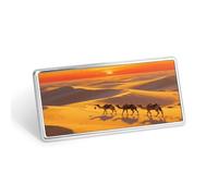Desert Camel Bells at Dusk Stainless Steel Name Plate with Pin,Durable Personalized Name Tags,Name Badge for Business Work Lable Sign 1.4 * 2.8 in