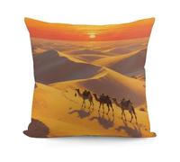 Desert Camel Bells at DuskPlush Pillow Cover,Soft Breathable and Comfortable,Throw Pillow Cover,Elegant Designed,Pillow Cases for Bed Sofa Couch Living Room 18 * 18In