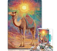 Desert Camel Jigsaw Puzzles for Adults 1000 Piece,Help The Brain Exercise Addictive Toys to Cultivate Patience Suitable for Couples 38x26cm