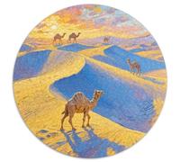 Desert Camel Jigsaw Puzzles Puzzle for Adults Kids. 1000 Pieces Dot Painted Color Painting Great Gifts Challenge Toy Educational Game Home Decoration for Adults& Kids Age 14 Years Up 1000pcs (67.5x67.