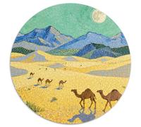 Desert Camel Jigsaw Puzzles Puzzles for Adults Kids. 1000 Piece Dot Painted Color Painting Whimsical Challenge Toy Educational Games Home Decoration for Educational Games Gifts 1000pcs (67.5x67.5cm)