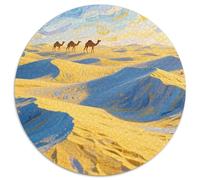 Desert Camel Jigsaw Puzzles Puzzles for Adults Kids. 1000 Piece Dot Painted Color Painting Whimsical Challenge Toy Educational Game Home Decoration for Educational Games Gifts 1000pcs (67.5x67.5cm)