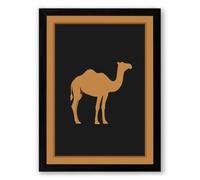 Desert Camel Minimalist Framed Wall Art Print A4 (29.7×21cm) Black, Wall Decor for Living Room, Bedroom, Office & Home, Ready to Hang, Art Gift