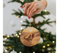 Desert Camel Train Christmas Tree Ornament Festival Ceramic Round Pendant Xmas Decorative Hanging Rustic Ornaments for Indoor Home Holiday Party Gifts