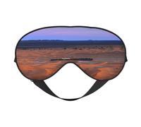 Desert Camping Print Sleep Mask Silk Eye Cover Soft Satin Blindfold Elastic Strap Night Eyeshade Travel Nap for Women Men