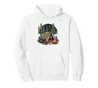 Desert Camping Starry Night Sky Milky Way Outdoor Pullover Hoodie