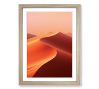 Desert Colour Field No.2 Framed Wall Art Print, Ready to Hang Picture for Living Room Bedroom Home Office, Oak A2 (48 x 66 cm)