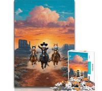 Desert Cowboy 1000 Pieces Jigsaw Puzzle for Adults& Teens,Stress Reliever Difficult Challenge Deal As Gifts for The Whole Family (50x75cm)