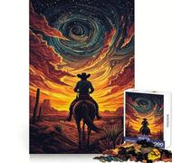 Desert Cowboy's Journey 1000 Teenager Pieces Jigsaw Puzzle Memory Fit Neat Thick Home Game (50x75cm)