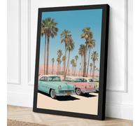 Desert Cruisers Retro Canvas Wall Art Print 36x24 Inch | Ready to Hang, Gallery Wrapped, Fade-Resistant Inks, Securely Packaged, UK Made