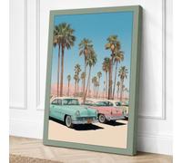 Desert Cruisers Retro Canvas Wall Art Print 36x24 Inch | Ready to Hang, Gallery Wrapped, Fade-Resistant Inks, Securely Packaged, UK Made