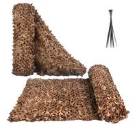 Desert Digital Camouflage Netting, Reinforced Camo Net with Mesh Grid for Sunshade, Garden Screening, Hunting Hide, Army Party Decorations, Multiple Sizes(Desert,2X7m)