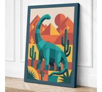 Desert Dinosaur Dreams Canvas Wall Art Print 24x16 Inch