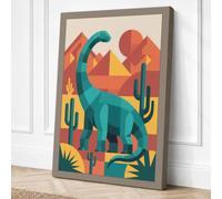 Desert Dinosaur Dreams Canvas Wall Art Print 24x16 Inch