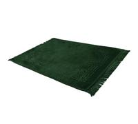 Desert Dress Luxury Padded Premium Quality Non Slip Adult Size Velvet Soft Plush Extra Large Comfort Prayer Mat Rug Janamaz Islam Muslim Gift Sale FBA (Green)