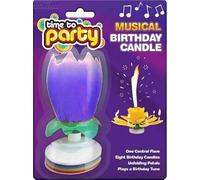 Desert Dress Musical Lotus Flower Candles - Birthday Cake Happy Birthday Surprise Gift Light Spinning Musical Candles X 1 (Purple)