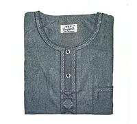 Desert Dress SS Checked Shirt Jacket Men's Casual Long Thobes Muslim Robe with Long Sleeves, Half Zip, Jubba Thobe Pocket, Button Collar, Thobe Linen Shirt Men's Short Sleeve (Dark Grey, 60)