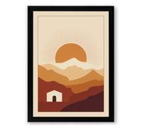 Desert Dwelling at Dawn Minimalist Framed Wall Art Print A3 (42×29.7cm) Black, Wall Decor for Living Room, Bedroom, Office & Home, Ready to Hang, Art Gift
