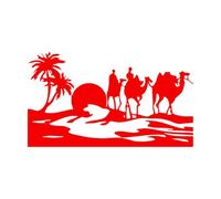 Desert Egypt Oasis Travel Camel Mirage Wall Stickers 54x93.9cm Easy Installation Red