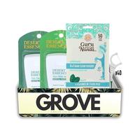 Desert Essence Tea Tree Dental Floss 50 yd & 30 yd + GuruNanda Quad Tooth Pick Flossers 50 Ct Bundle with Dental Floss Picks 40 Ct - Oral Care for Fresh Breath & Easy Flossing- Gift Set (4 Items)