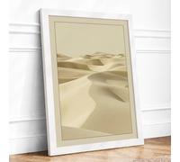 Desert Expanse Minimalist Framed Wall Art Print A2 (59.4×42cm) White, Wall Decor for Living Room, Bedroom, Office & Home, Ready to Hang, Art Gift
