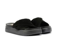 Desert Fleur Gabbro Pleated Satin Women's Black Sandals - UK 4 / EU 37 / US 6.5