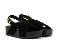 Desert Fleur Sparks Suede Women's Black Sandals - UK 7 / EU 40 / US 9.5