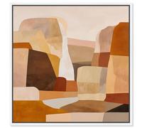 Desert Forms II Canvas Print Taupe Boho Wall Art by Art Remedy, White Frame, 30 x 30