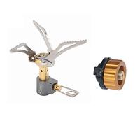 DESERT & FOX Ultralight Mini Camping Stove + Stove Adapter, Titanium Alloy Automatic Foldable Outdoor Cookware Tool for Picnic,Cookout,Camping,Hiking