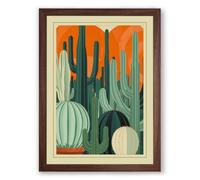 Desert Geometry Art Deco Framed Wall Art Print A2 (59.4×42cm) Walnut, Wall Decor for Living Room, Bedroom, Office & Home, Ready to Hang, Art Gift