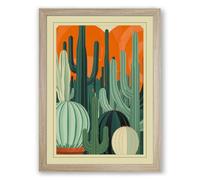Desert Geometry Art Deco Framed Wall Art Print A3 (42×29.7cm) Oak, Wall Decor for Living Room, Bedroom, Office & Home, Ready to Hang, Art Gift