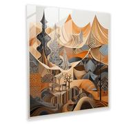 Desert Geometry Glass Print - Desert, Glass Wall Art, Home Decoration, Complex Patterns, 50cm x 50cm
