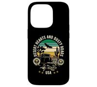 Desert Hearts and Dusty Roads USA Hotrod Retro Style Design Case for iPhone 14 Pro
