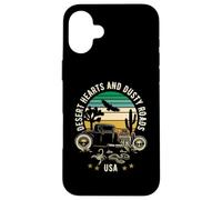 Desert Hearts and Dusty Roads USA Hotrod Retro Style Design Case for iPhone 16 Plus