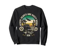 Desert Hearts and Dusty Roads USA Hotrod Retro Style Design Sweatshirt