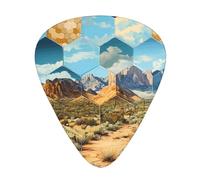 Desert Hexagon Guitar picks in thin, medium, and thick sizes, 12-piece set, suitable for electric guitar and various instruments