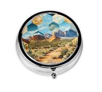 Desert Hexagon Portable Pill Box, 3 Compartment Pill Box, can be Put into Wallet, Pocket, Light and Convenient, mini Round Pill Box