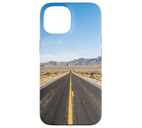 Desert Highway Long Straight Road Vast Landscape View Case for iPhone 15