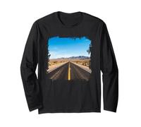 Desert Highway Long Straight Road Vast Landscape View Long Sleeve T-Shirt