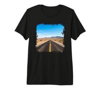 Desert Highway Long Straight Road Vast Landscape View Premium T-Shirt